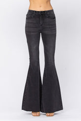 Jean super évasé taille mi-haute délavé noir